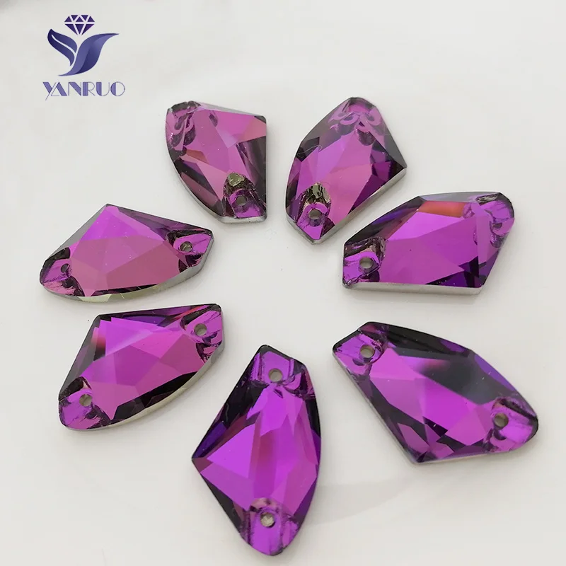 Amethyst YANRUO 3256 галактические Пришивные хрустальные стразы с плоской задней частью для пришивания страз AAAAA камни для украшения платья - Цвет: Amethyst