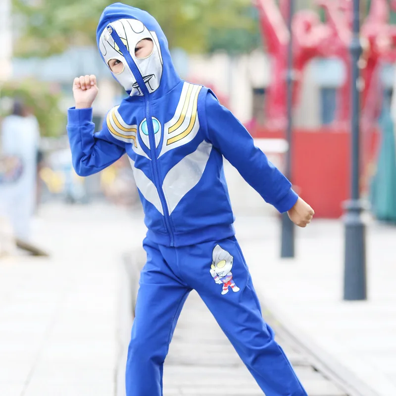 Детские для мужчин мальчик Хэллоуин костюм косплея Ultraman Taro tiga Ginga рубашка брюки