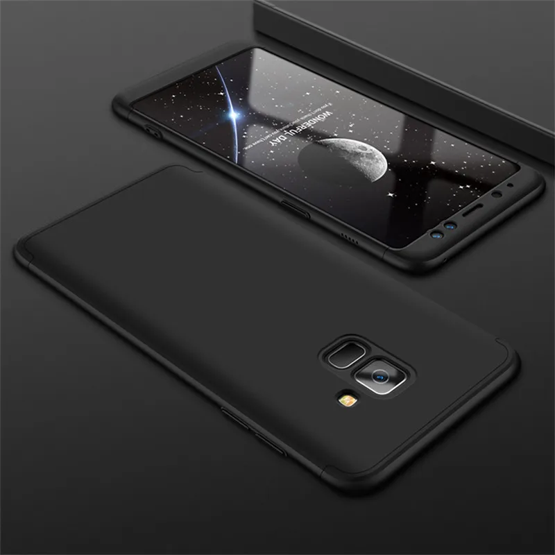 GKK 360 градусов Полная защита чехол для Samsung A6 Plus 2018 ударопрочный жесткий из