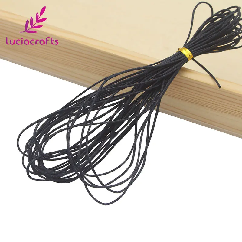 Color 1 Black Lucia crafts 5 ярдов/партия 1 мм Вощеная хлопковая нить веревка проволока для браслетов швейная кожа ручной работы шнур материалы W0704 - Цвет: Color 1 Black