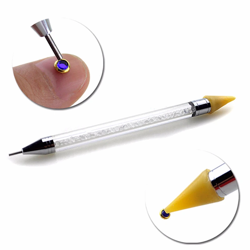 

Dual-ended Nail Dotting Pen Crystal Beads Handle Rhinestone Studs Picker Wax Pencil Manicure Nail Art Tool