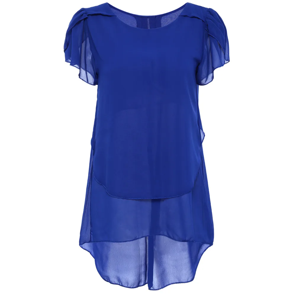 Блузка женская с коротким рукавом и О вырезом большие размеры 2017|blusas femininas|women