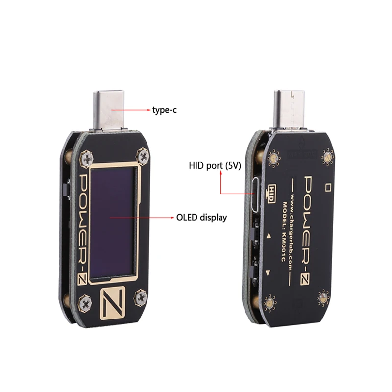 Мощность-Z USB PD тестер быстрого Зарядное устройство Напряжение ток пульсации двойной Тип-C QC2.0/3,0 KM001 KM001C метр Индикатор портативного зарядного устройства