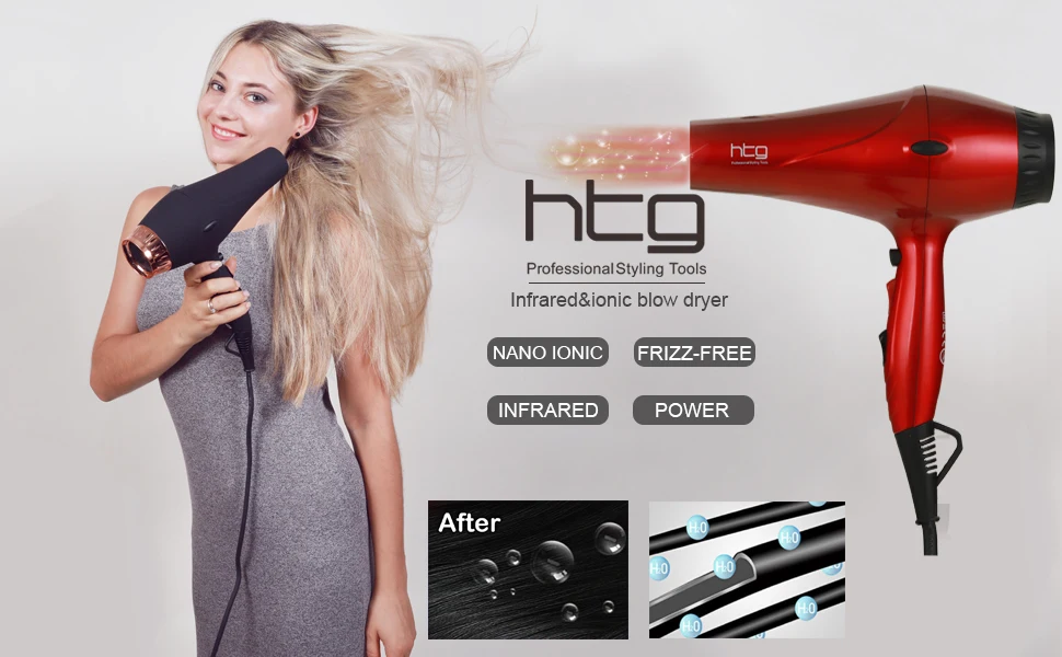 HTG 2300 Вт мощный профессиональный фен для волос, фен, инфракрасный Холодный удар, фен 110 В/240 в, Кератиновый фен с отрицательными ионами, HT036