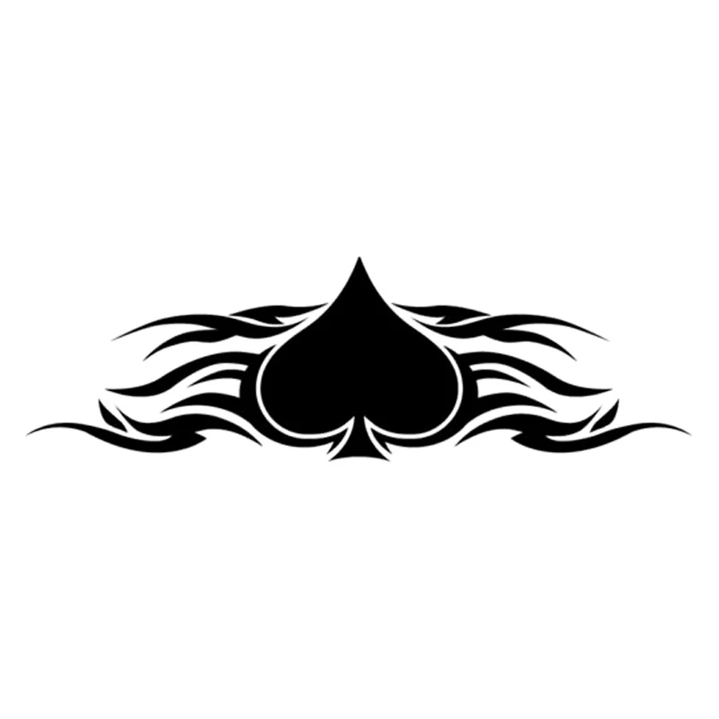 

17.9cm*5.6cm Ace Of Spades Tribal Card Fashion Car Styling Vinyl Car Sticker Black/Silver S3-7064