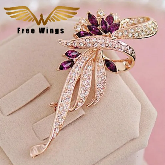 Женская свадебная брошь в виде цветка с кристаллами|large brooches|brooches for womencrystal flower