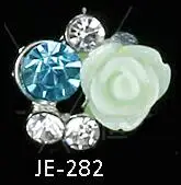 JE-282 10 шт./лот, 15 стилей на выбор, Большой жемчуг, полимерные цветы для ногтей, стразы для украшения ногтей, 3D Шарм, сплав, сделай сам, наклейки для ногтей, подвески - Цвет: JE-282