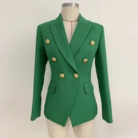high quality new fashion 2021 runway designer blazer jacket womens lion buttons double breasted woven blazer jacket