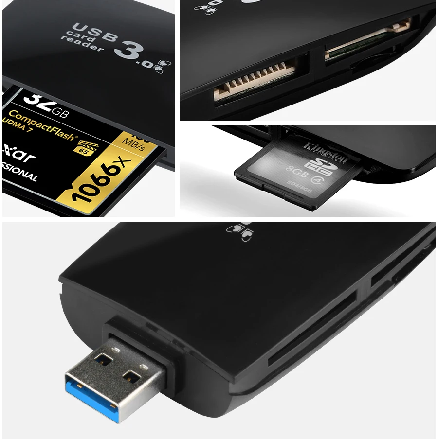 Rocketek usb 3,0 мульти карта памяти ридер адаптер кардридер для micro SD/TF CF MS microsd ридеры ноутбук компьютер ПК