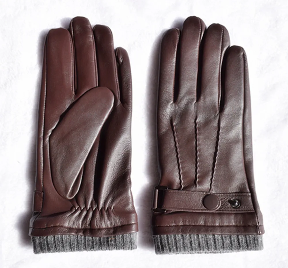 Мужские кожаные перчатки с вязаными манжетами мужские|mens leather gloves|leather gloves menleather |