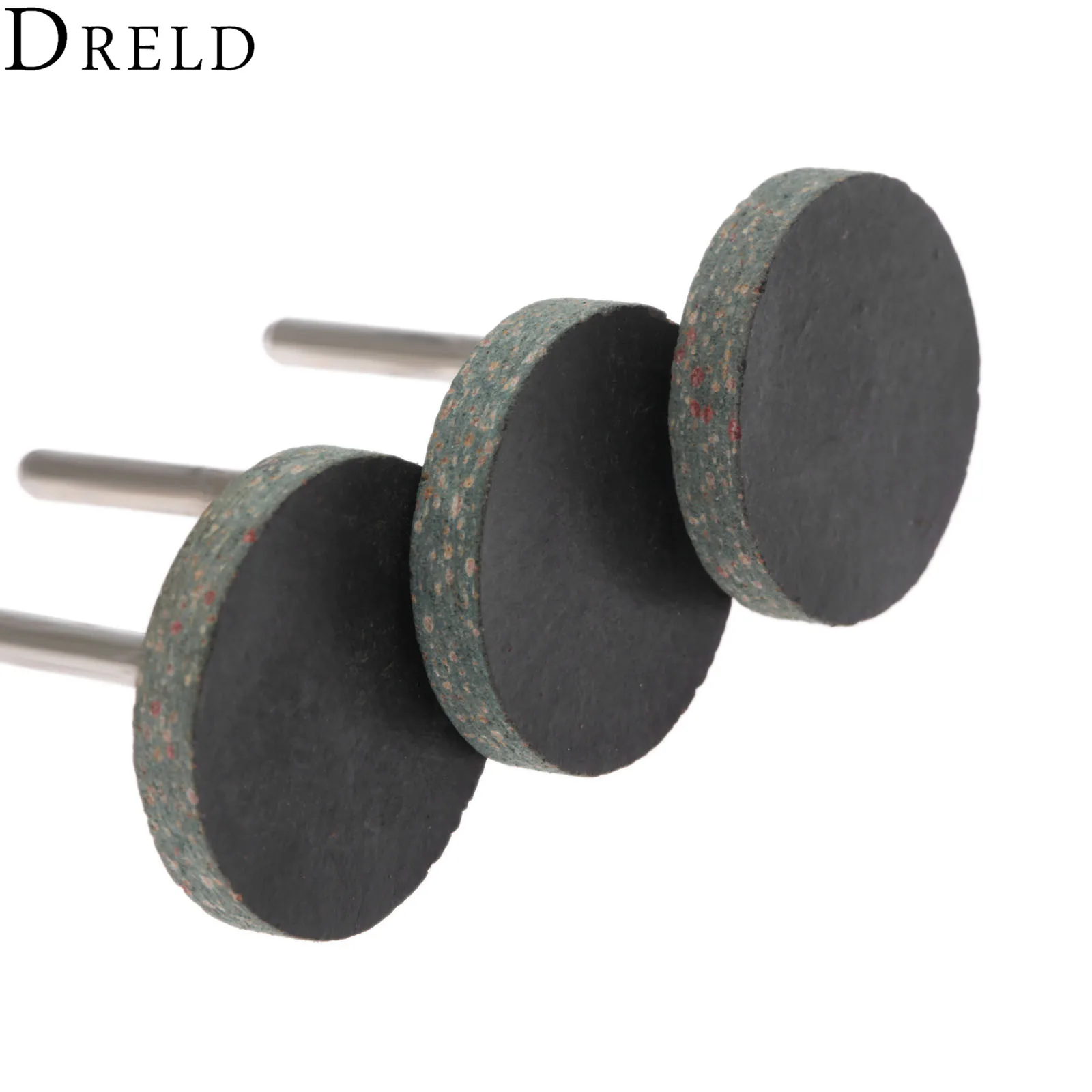 DRELD 10 шт. Dremel аксессуары 25 мм резиновая Шлифовальная головка Полировочный шлифовальный диск для металла дерева роторный инструмент 3 мм хвостовик
