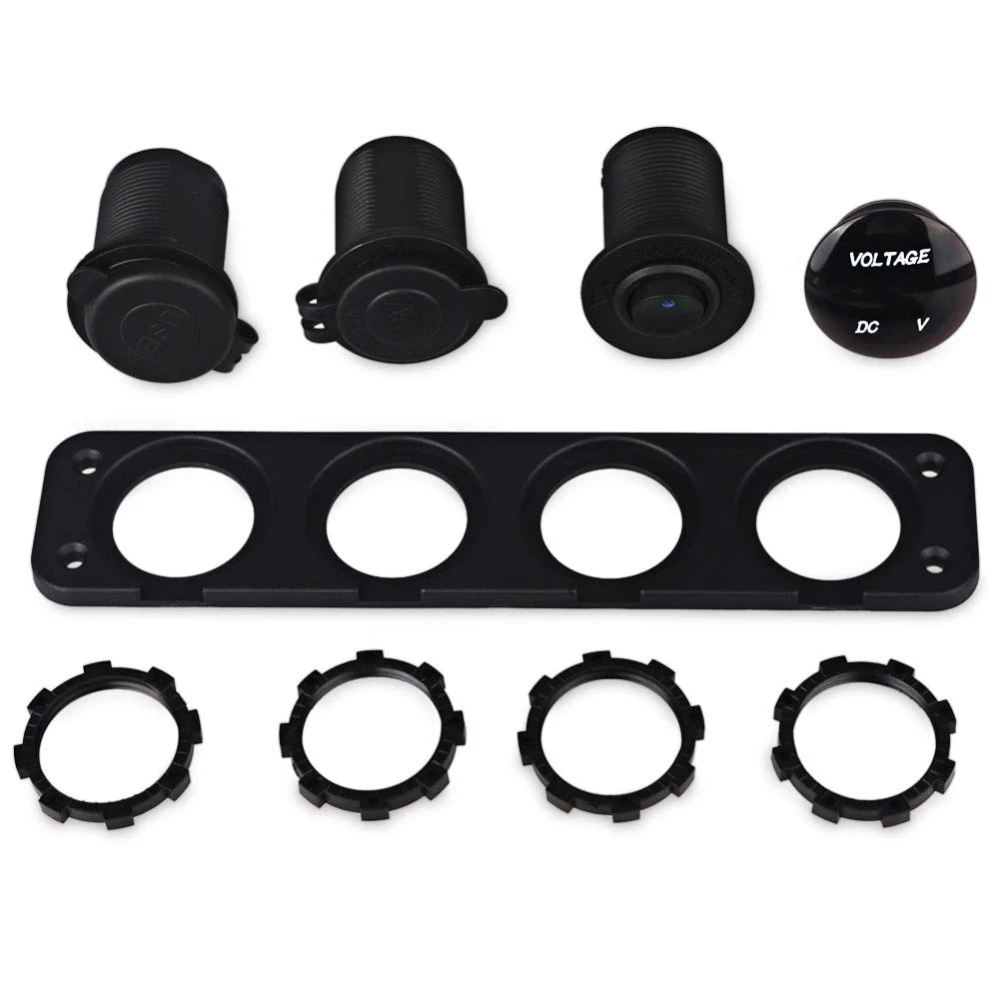 Зарядное устройство с двумя USB-разъемами светодиодным вольтметром розеткой 12 В