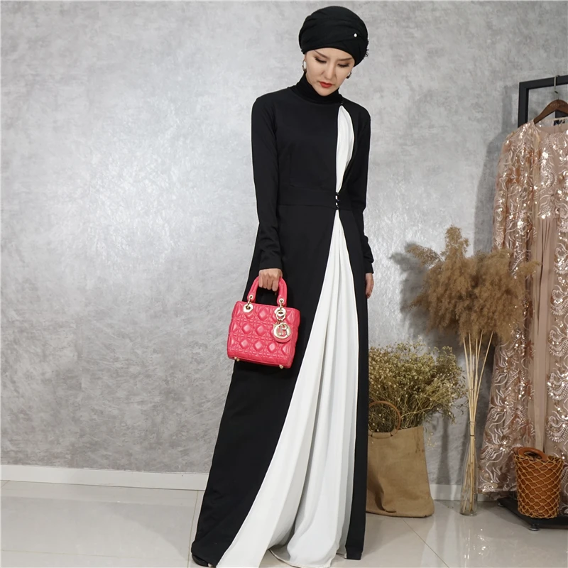 2020 скромное мусульманское платье для женщин Дубай абайя черный Халат длинный