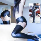 Соблазнительная Женская мини-юбка из искусственной кожи 2 шт.компл., облегающая юбка-карандаш, Клубная юбка с влажным эффектом и высокими чулками, эротическая одежда F13