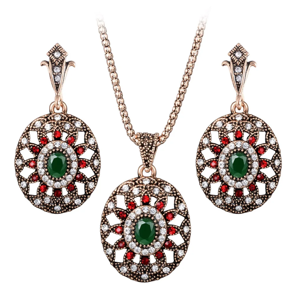 Новинка Роскошные комплекты винтажных ювелирных изделий с имитацией для женщин