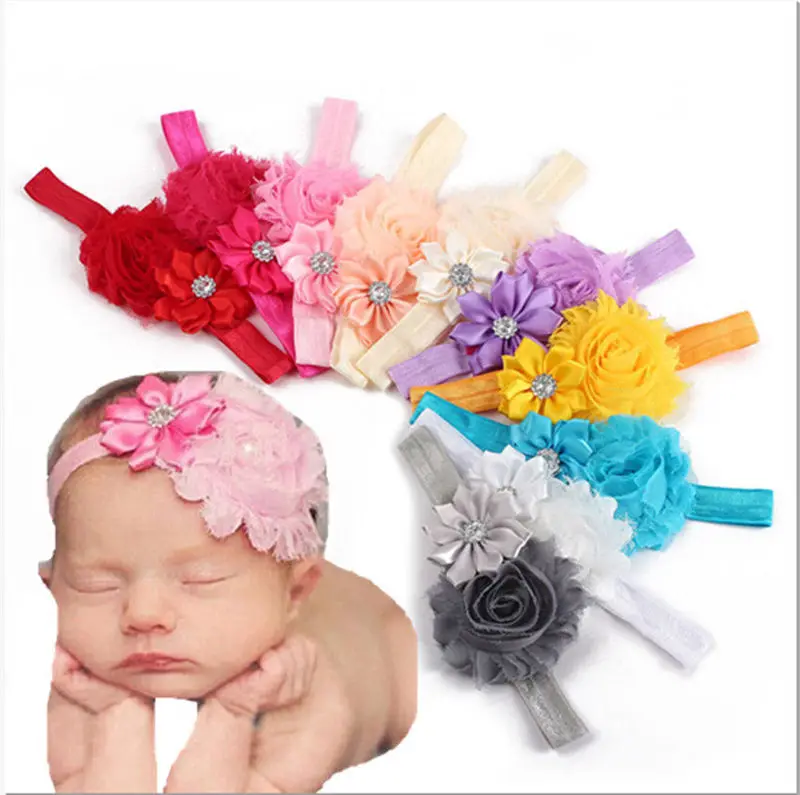 10 шт. Одежда для детей малышей девочек Младенческая цветы повязка волос Лук