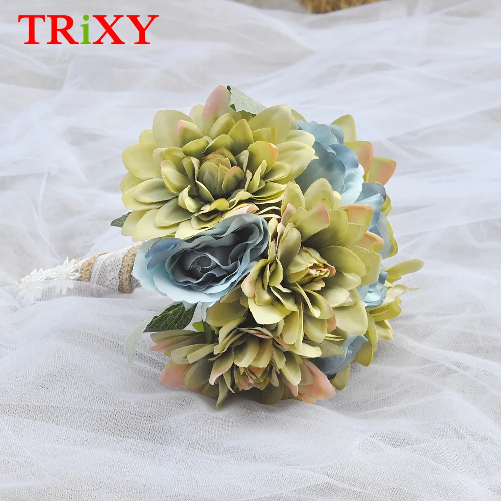 TRiXY A19 дешевые рекламные Свадебные украшения для подружки невесты букет