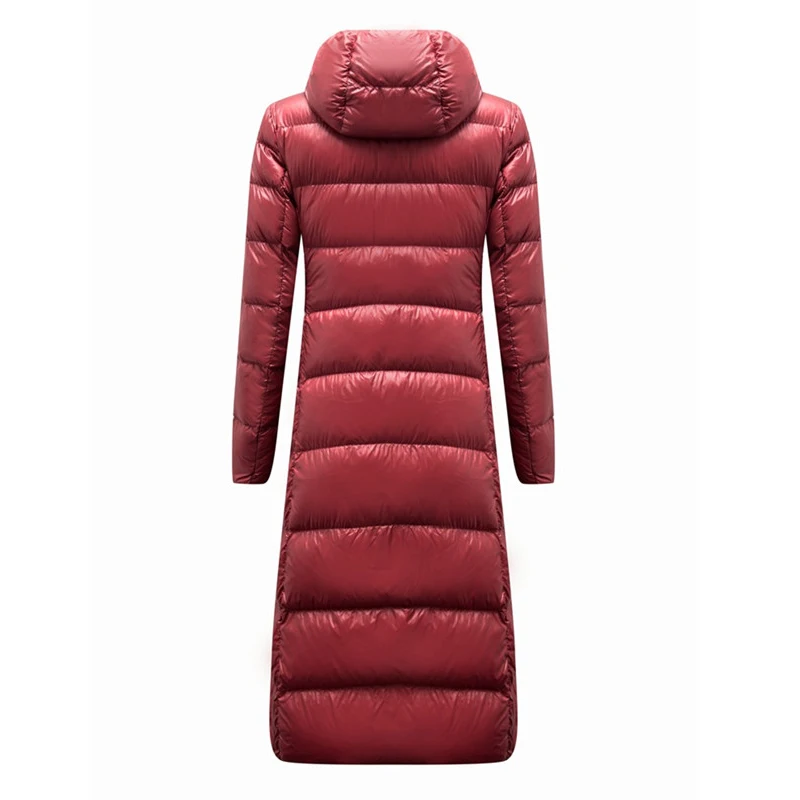 

HIJKLNL 2019 New Winter Duck Down Jacket Women Long Hooded Coat Parkas Female Warm Uultra Light Down Jacket High Quality LH1084