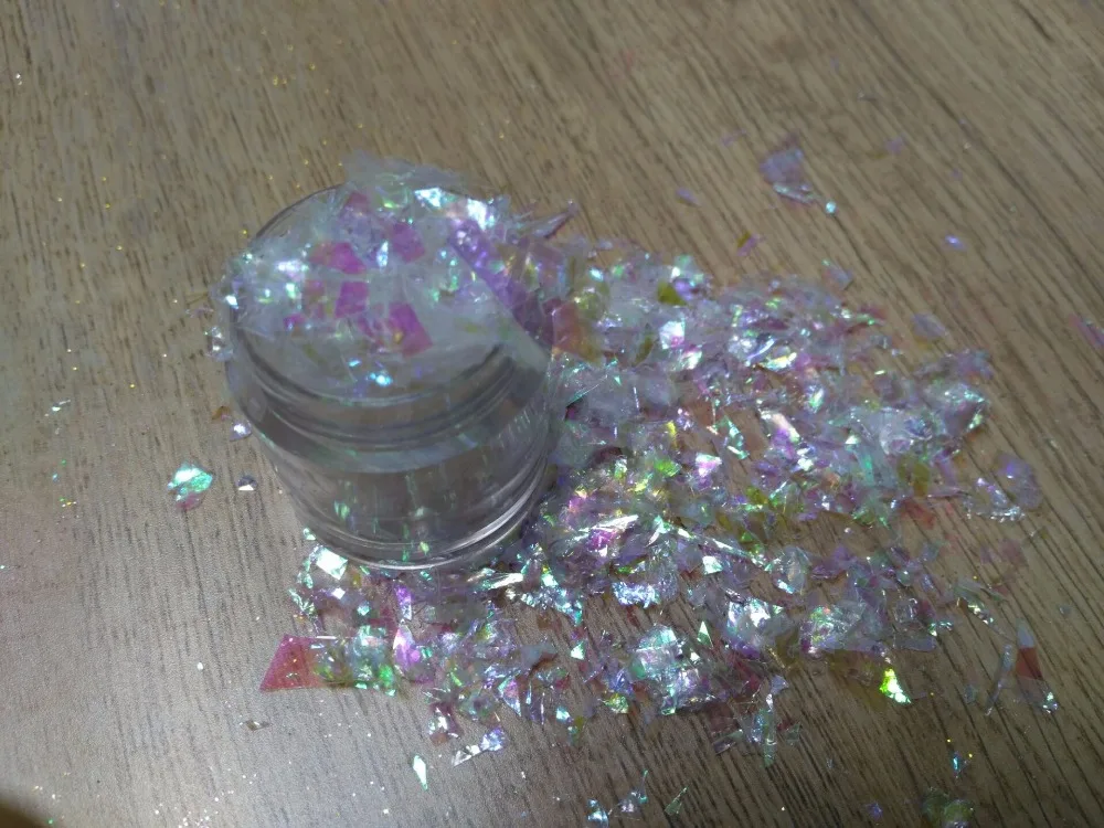 Роскошный блестящий Радужный белый Устойчивый к растворению голографический