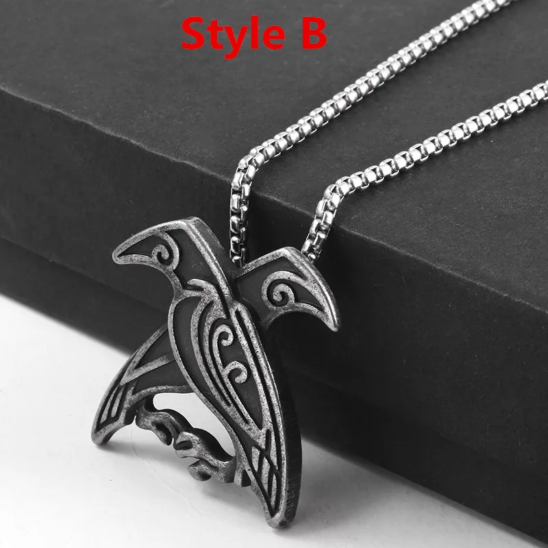 KLDY колье с кулоном в стиле викингов птица талисман из нержавеющей стали амулет