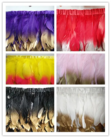 10 ярдов белый/черный/ярко-розовый Лебедь гусиное перо отделка/бахрома/лента на