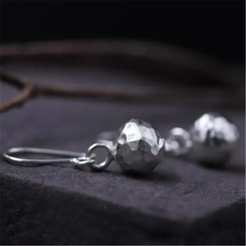 

JINSE 2018 New Fashion Big Exaggerated 925 Silver Round Faceted Ball Pendant Statement Dangle Earrings Bijoux for Women Brincos