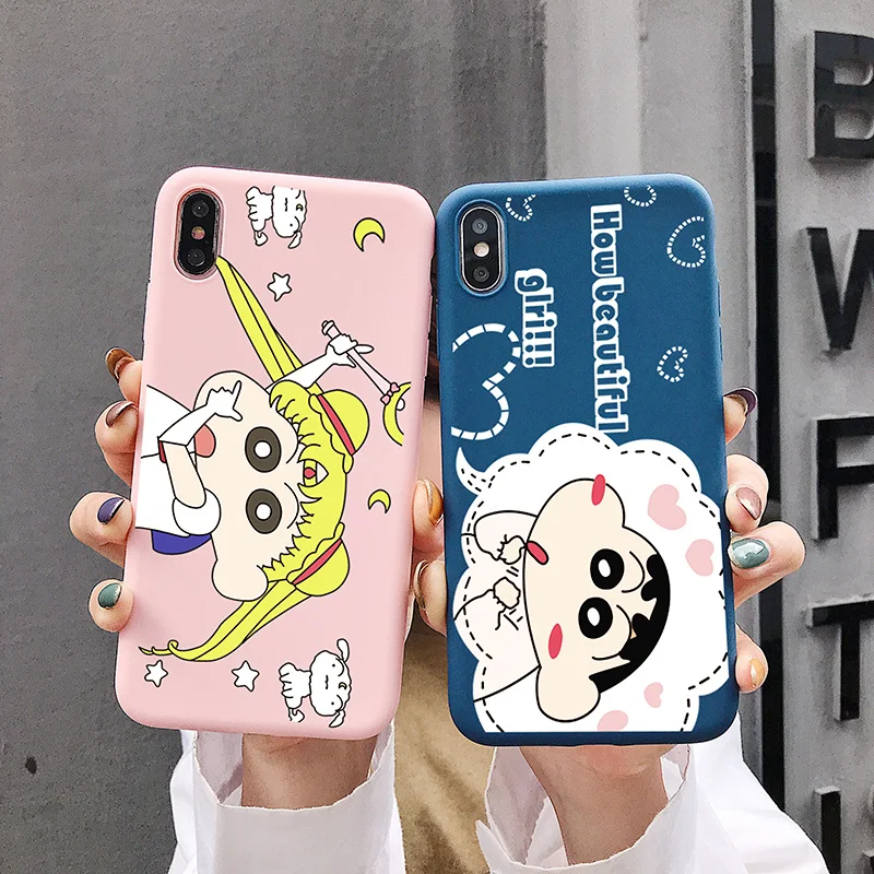Забавная красивая девушка карандаш Shin chan для iphone XR Max 6s 7 8 Plus мобильный телефон