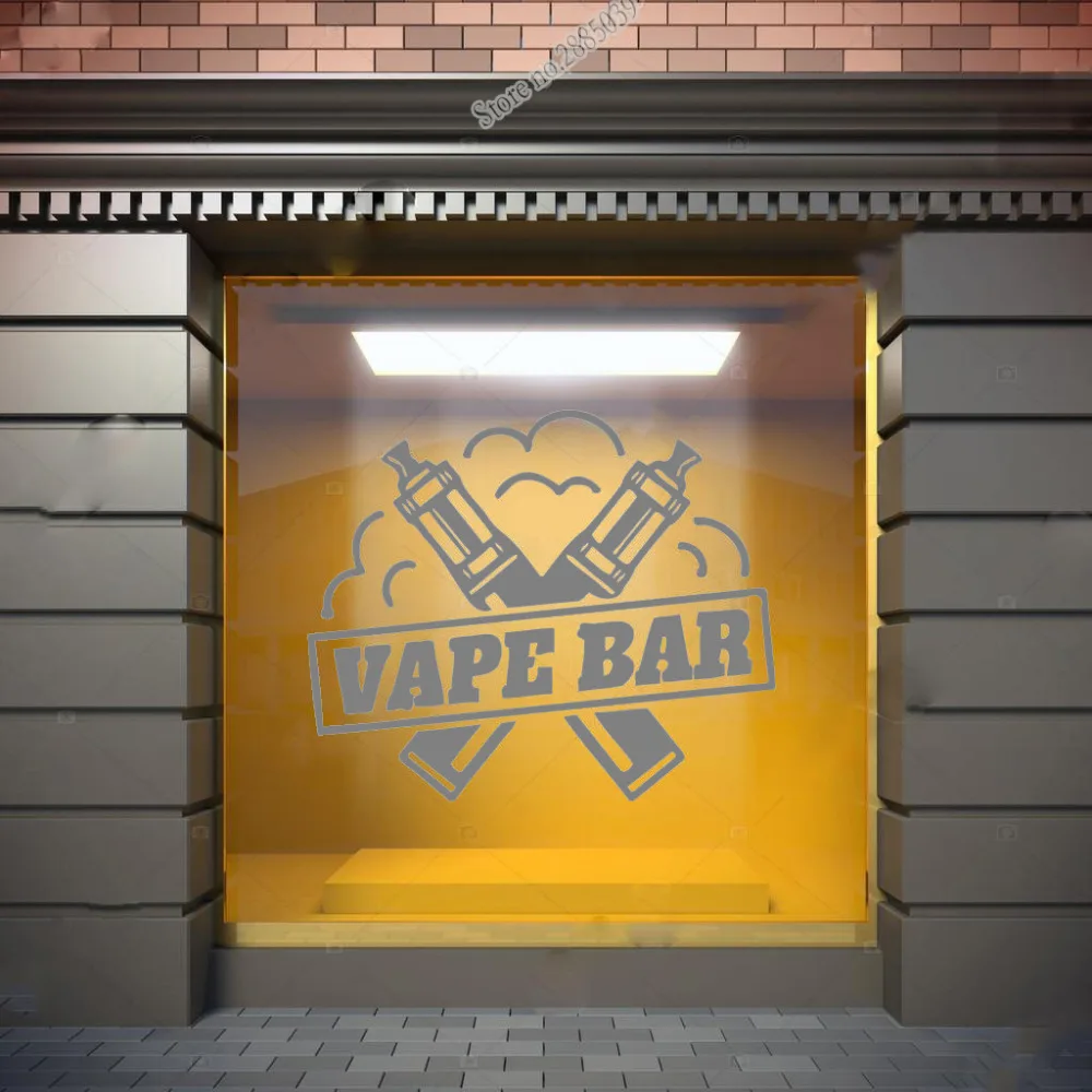 Электронная сигарета бар VAPE магазин стены переводная Наклейка для окна Лого-Арт