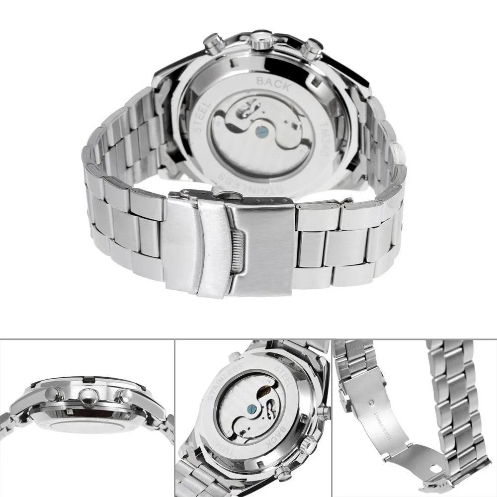 Новые модные роскошные брендовые FORSINING мужские часы цвета розового золота