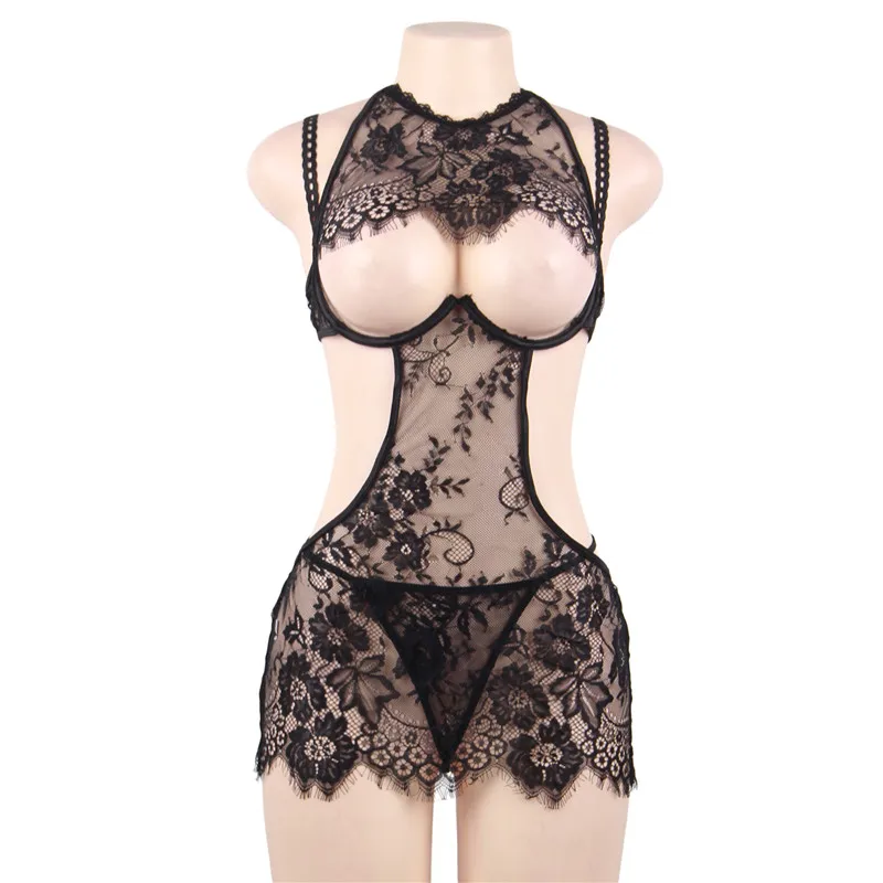 Сексуальное нижнее белье ночная рубашка кружевное цветочное Babydoll сексуальное