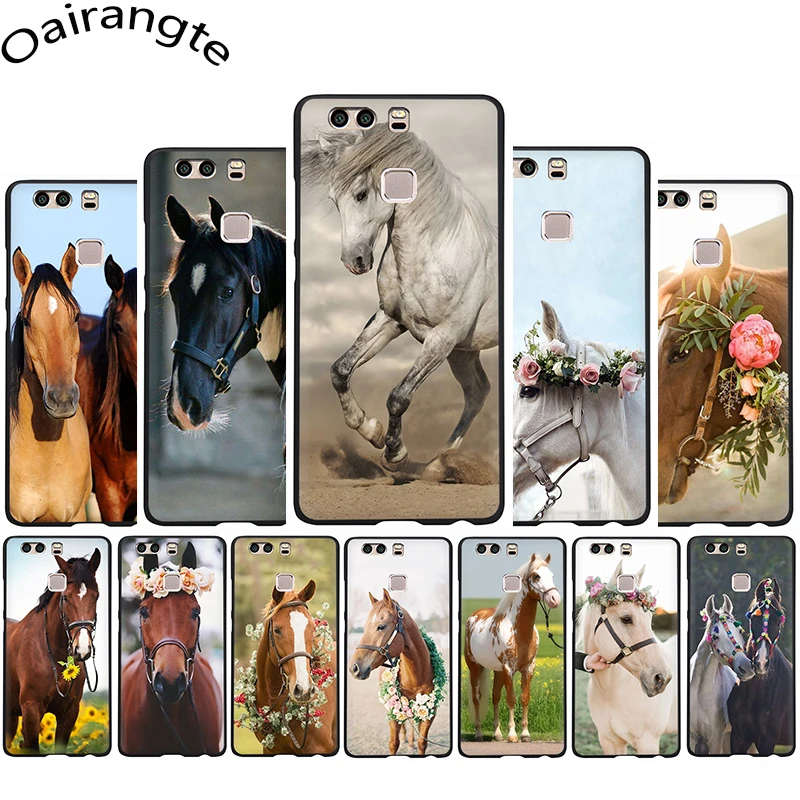 horse soft silicone phone cover for Huawei P8 P9 Lite Mini P10 P20 P30 Lite Pro P Smart Z Plus