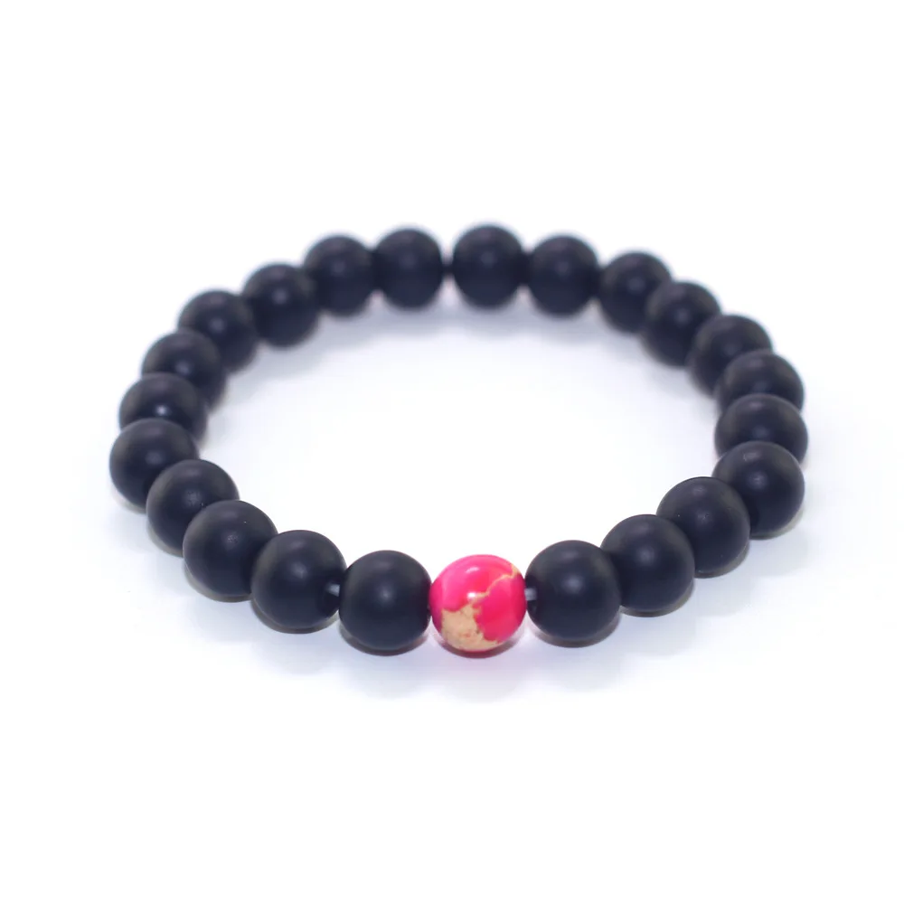 Лидер продаж Простые Модные парные эластичные браслеты из бисера матовый камень