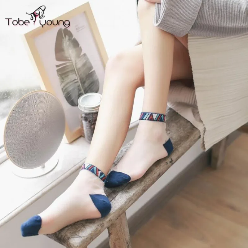 2017 Новая Мода Прозрачный Нч Лодыжки Носки Девушки Женщин Невидимая Сетка
