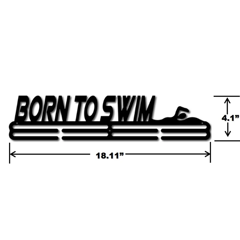 Вешалка для медалей BORN TO SWIM металлическая вешалка плавания Спортивная стойка