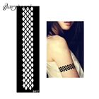 Трафарет для татуировок из хны, 1 шт., браслет, Полоска, рыбья чешуя, узор, дизайн, женский, боди-арт, сделай сам, цветной рисунок, трафарет для татуировок, S617