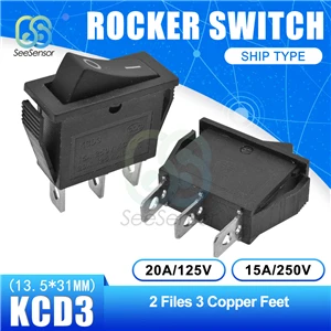 ON-OFF 3pin KCD3 кулисный переключатель ВКЛ-ВЫКЛ 2 положения 2 Pin/3 Pin электрооборудование выключатель питания 15A 250VAC/20A 125VAC - Цвет: ON-OFF 3pin