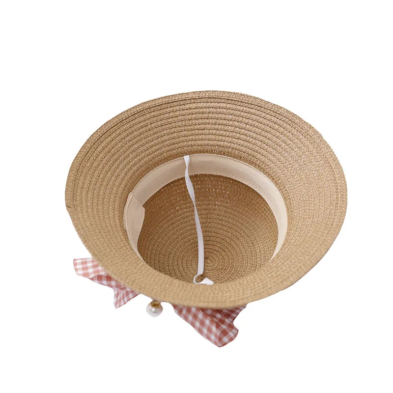 Милая соломенная шляпа для девочек Солнцезащитная + сумочка комплект из 2