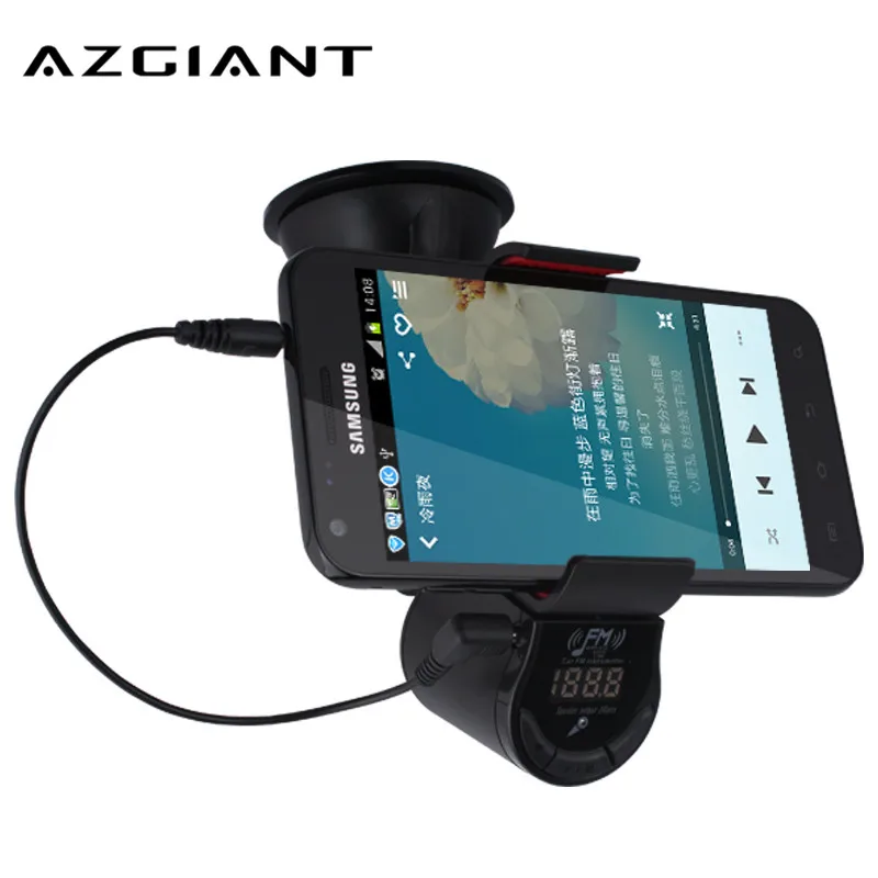 AZGIANT, черный Bluetooth, fm-передатчик, автомобильный комплект, беспроводной, громкая связь, вызов, руль, MP3 плеер, музыка, стерео радио, BT8109B