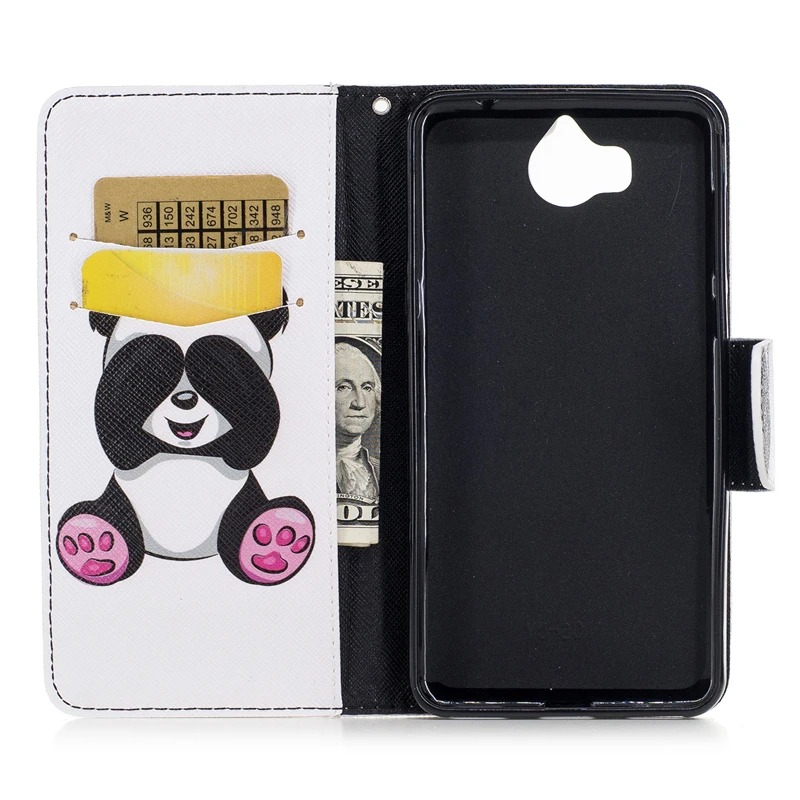 Luxury Case For Huawei Y5 (2017) Cover Flip PU Leather+Protective Silicone Back for Phone | Мобильные телефоны и