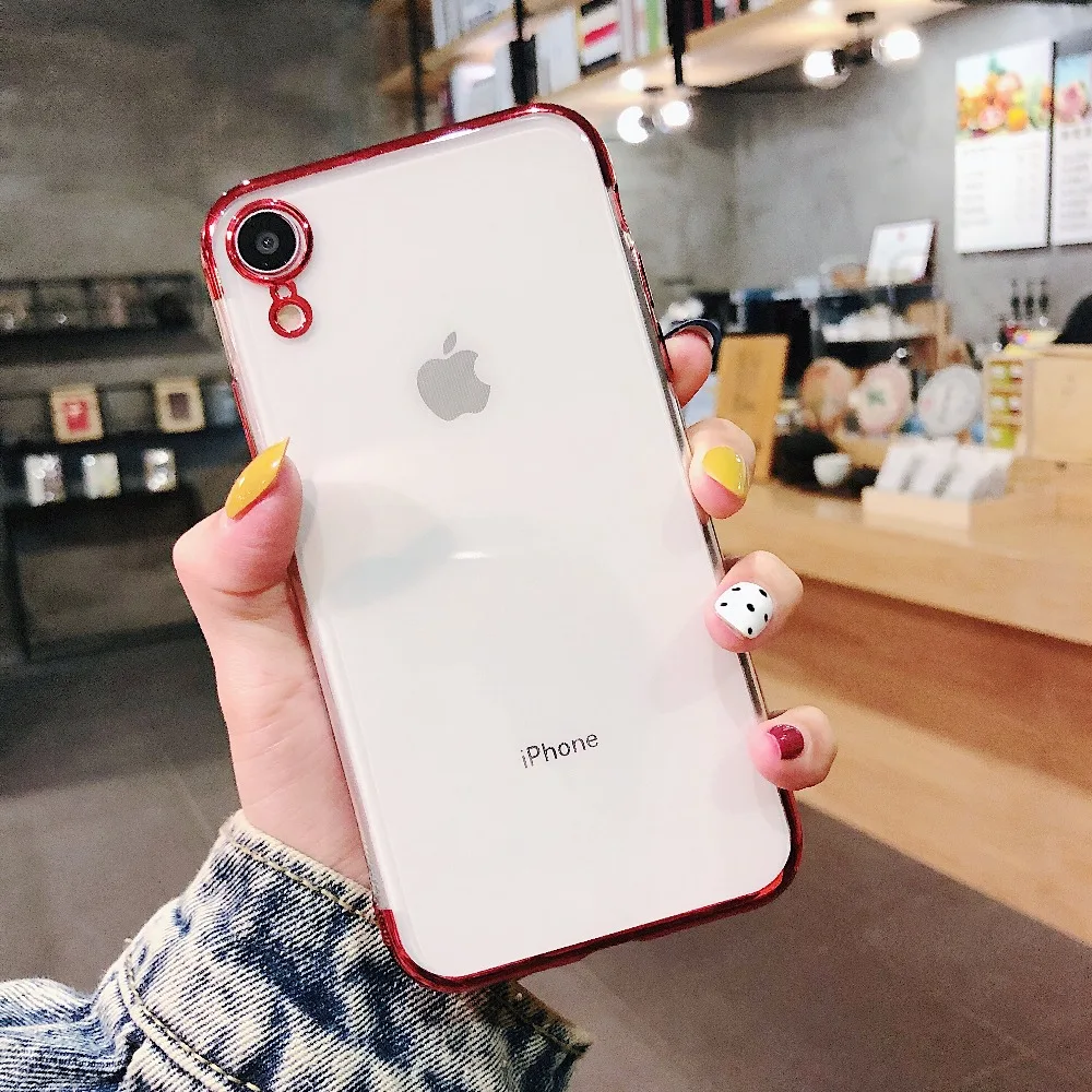 Роскошный чехол для iphone XS XR Max модный силиконовый прозрачный из ТПУ X 5 5S SE 6 6s 7 8 Plus |
