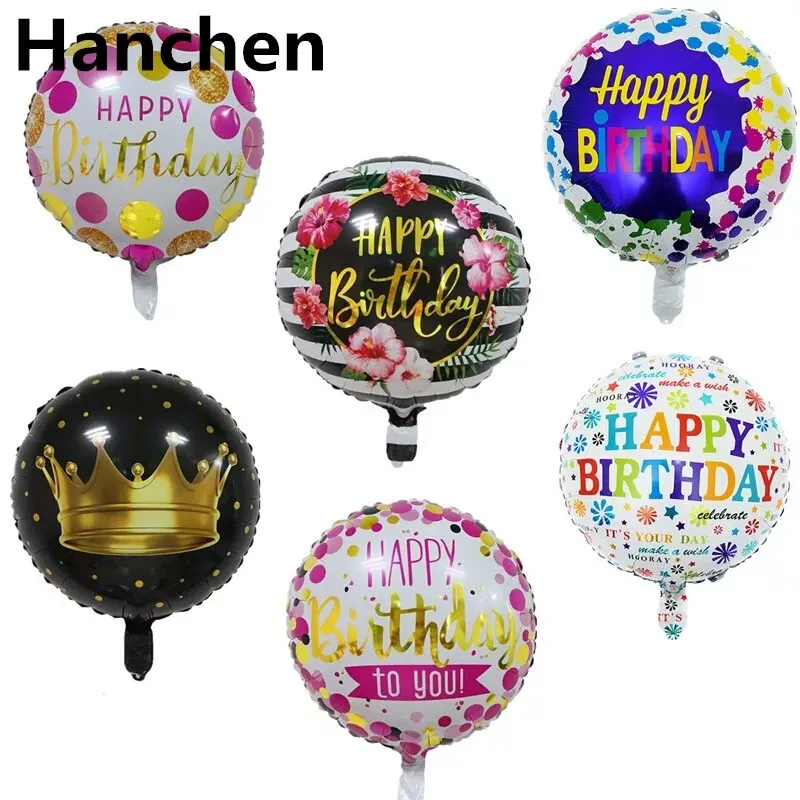 

50pcs 18inch Happy Birthday Round foil Balloons Baby Shower 1st Birthday Children Christening Kids Birthday Party Decor Supplies