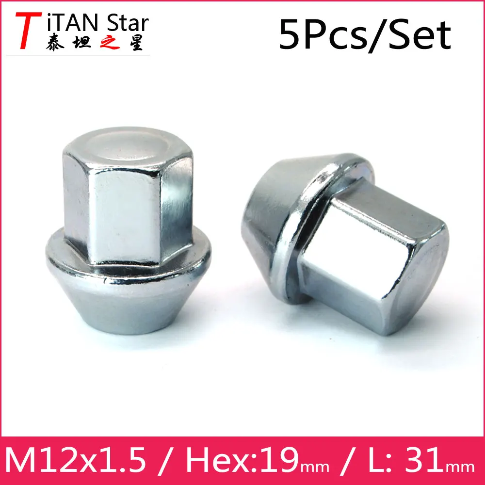 5 шт. M12x1.5 1 TiTAN Star OEM Заводские колеса обода плавающие гайки с желудем шестигранные