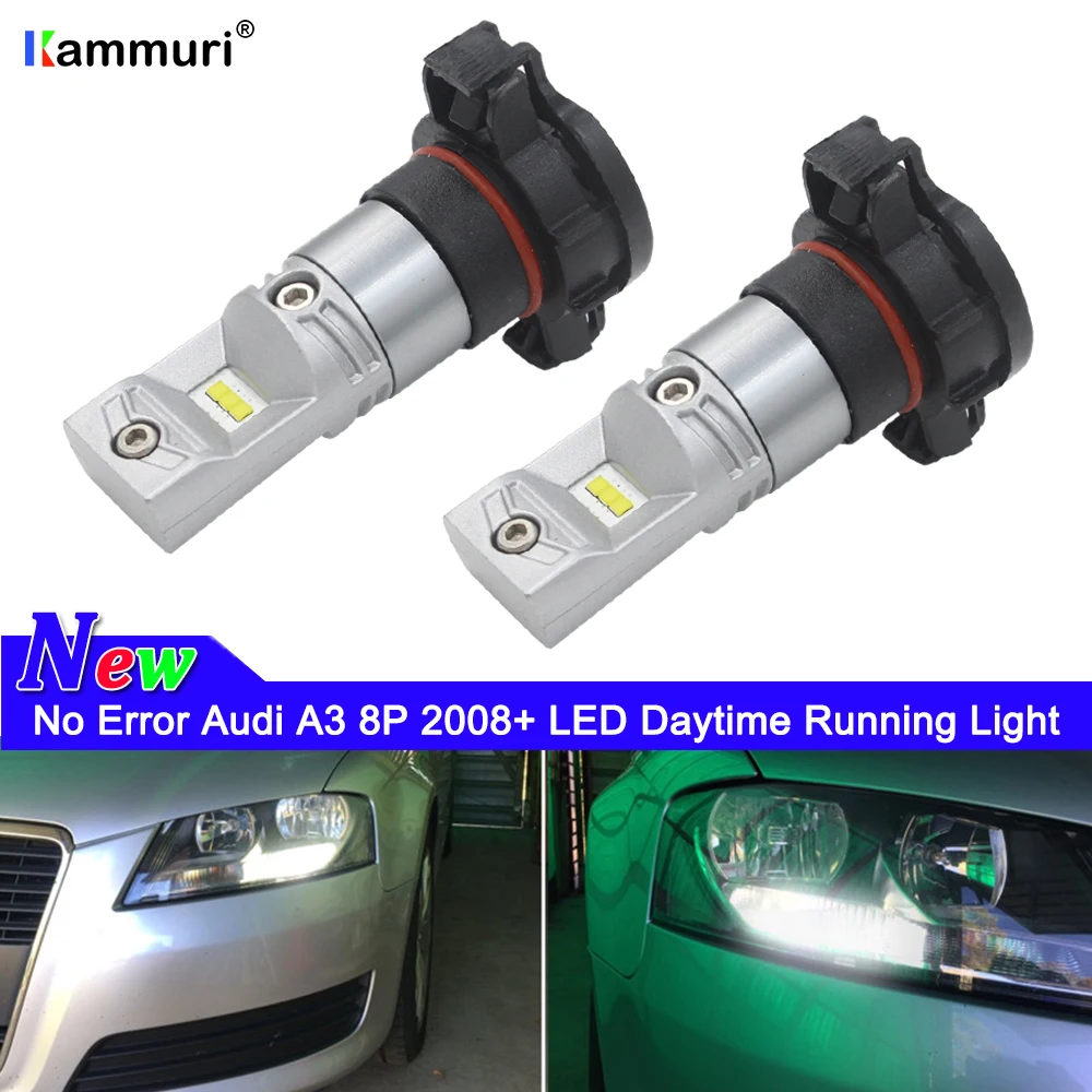 6000 K белый H16 5202 PS19W светодиодный DRL лампы для Audi A3 8 P 2008+ светодиодный DRL Дневной свет дневные ходовые огни без ошибок