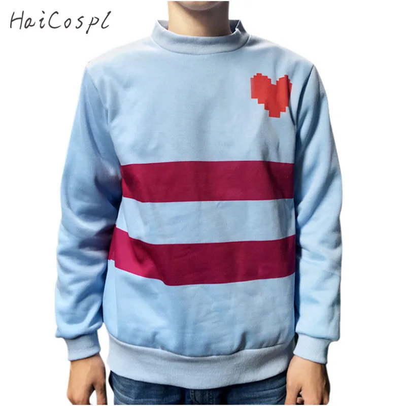 Костюм для косплея Undertale фриск топ с круглым вырезом Женская плотная синяя теплая