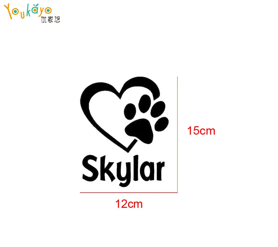 Персонализированная виниловая наклейка с изображением лап в сердце|sticker window|window
