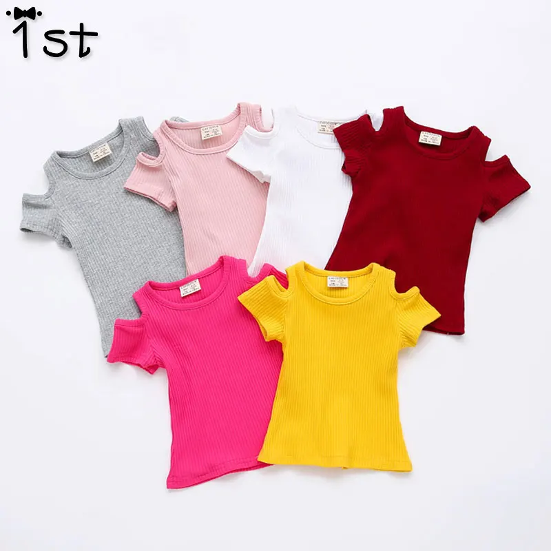 Детская одежда для мальчиков и девочек Новинка лета 2019 однотонный хлопковый топ