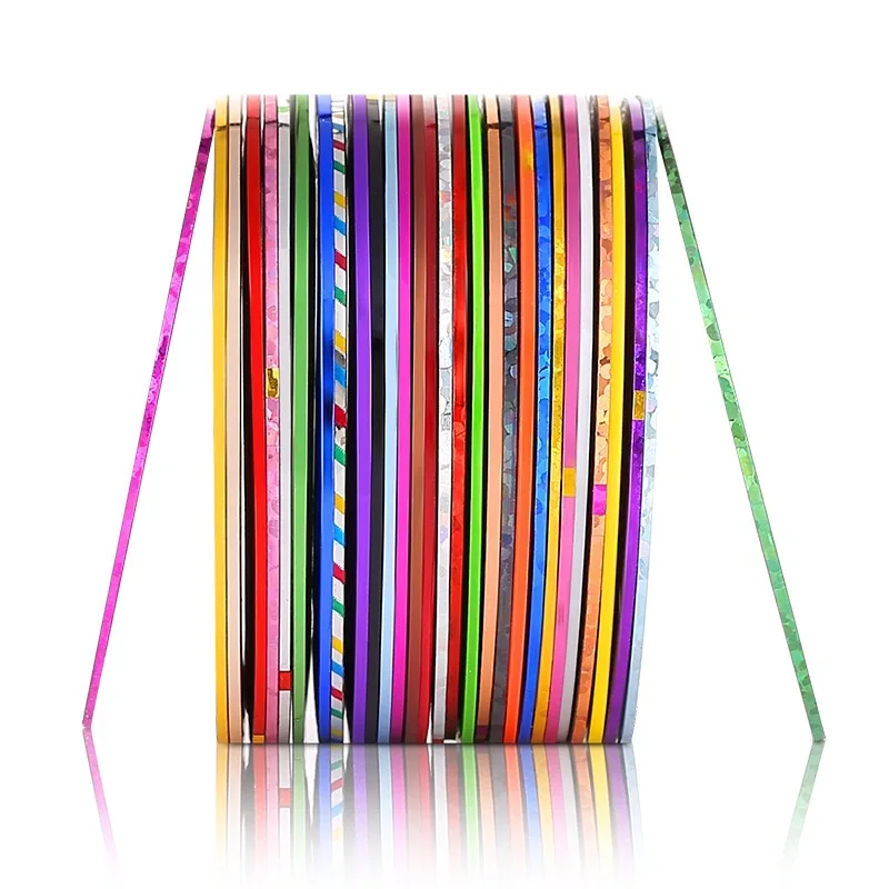 

Nail line painting line radium ray with adhesive nails 30 color nail jewelry wholesale