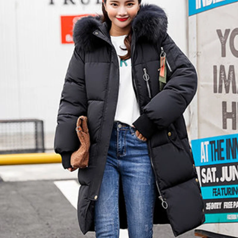 Зимние женские модные повседневные парки Пальто 2018 новая теплая трендовая
