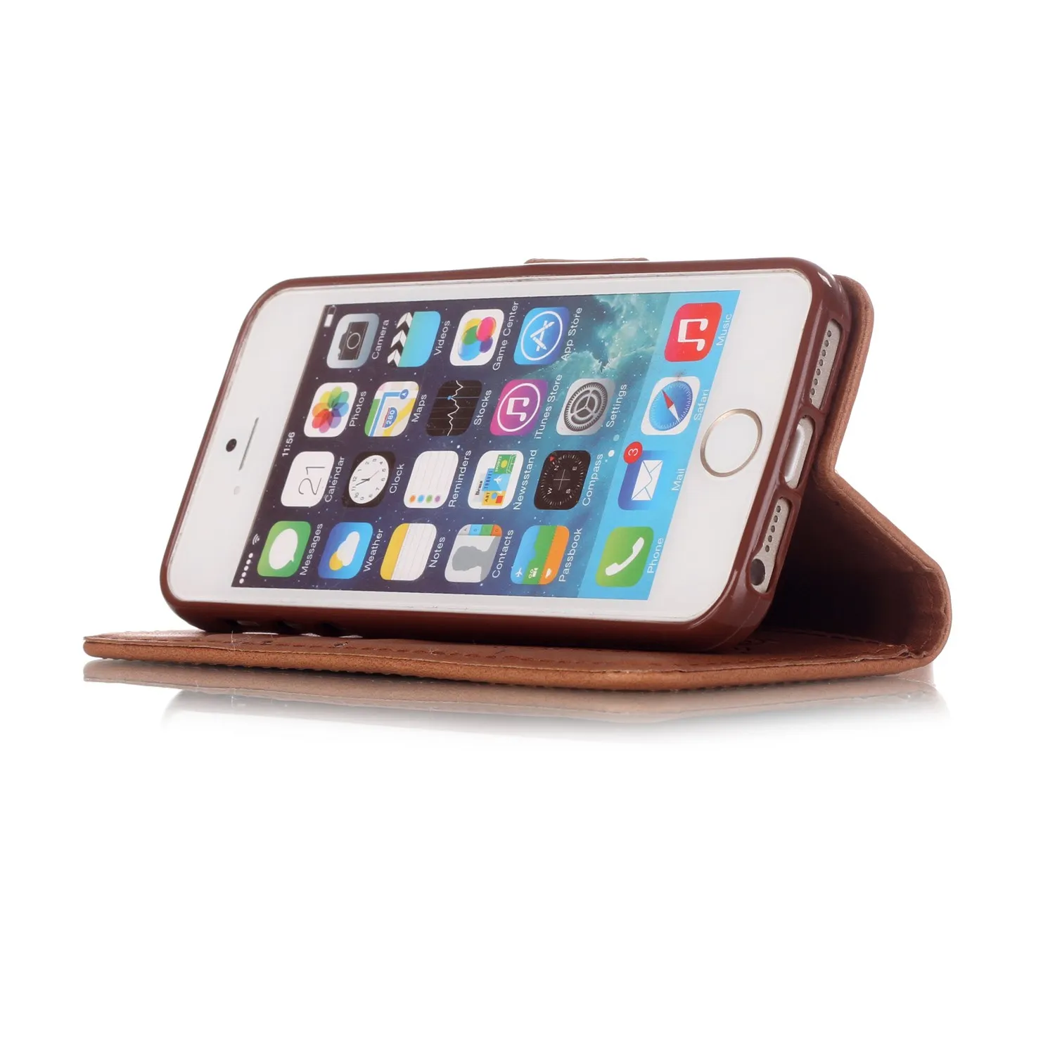 Чехол Для iPhone 5 SE 5S Fundas ИСКУССТВЕННАЯ Кожа Мягкая Кремния бумажник Флип Bling