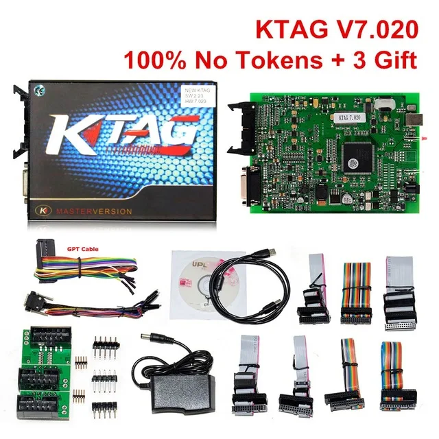 Самый KTAG EU красная печатная плата без жетона ограниченная ECM titanium KTAG V7.020 4 светодиодный мастер-версия ECU Инструмент для программирования автомобиля/трактора - Цвет: Красный